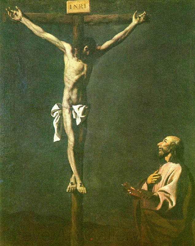Francisco de Zurbaran st. lucas before christ crucified France oil painting art